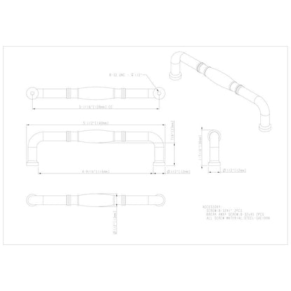 3" Center-to-Center Satin Nickel Durham Cabinet Pull