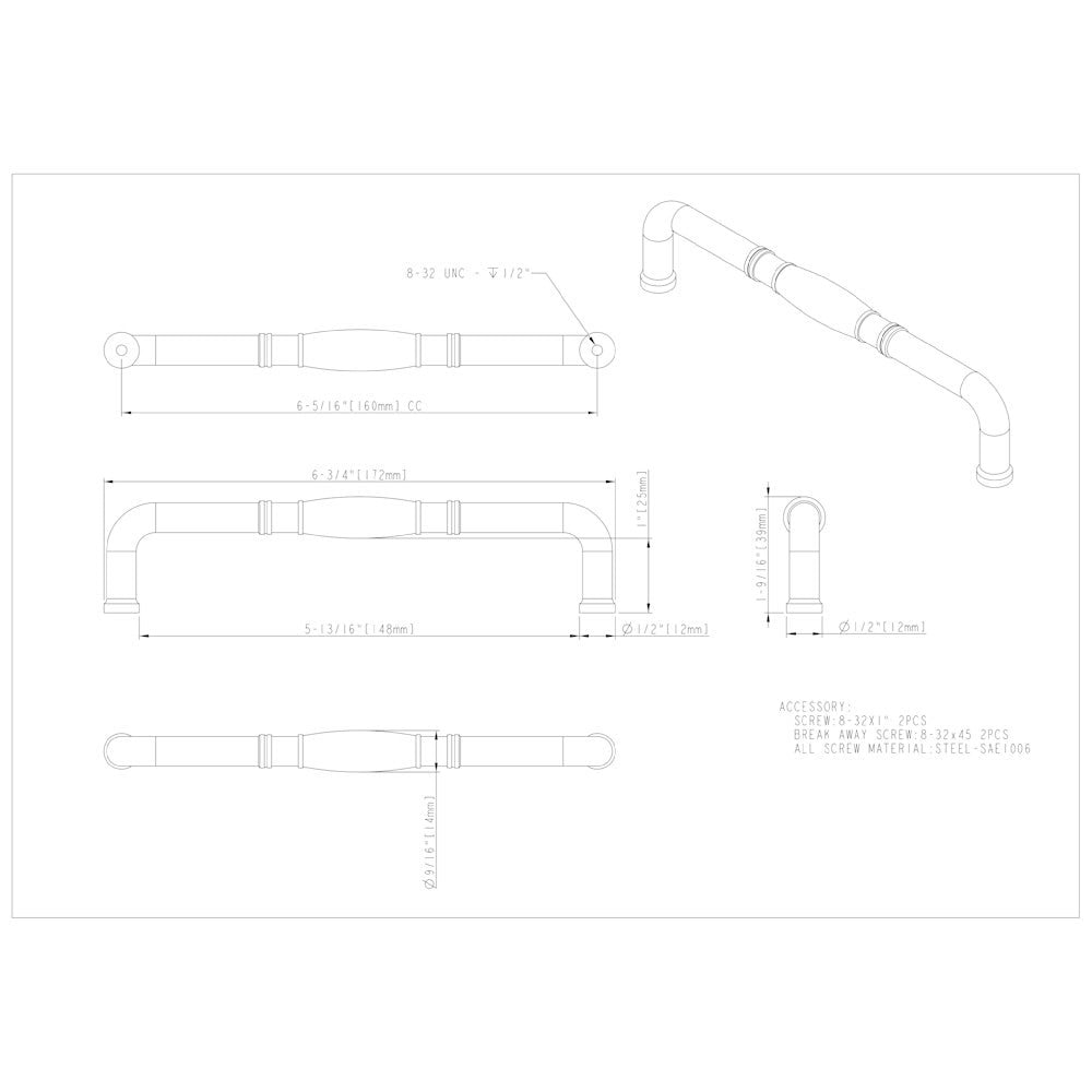 3" Center-to-Center Satin Nickel Durham Cabinet Pull