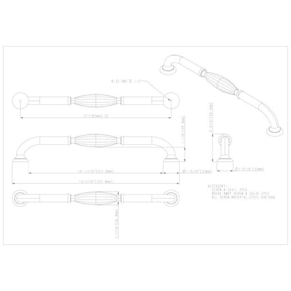 128 mm Center-to-Center Brushed Oil Rubbed Bronze Glenmore Cabinet Pull
