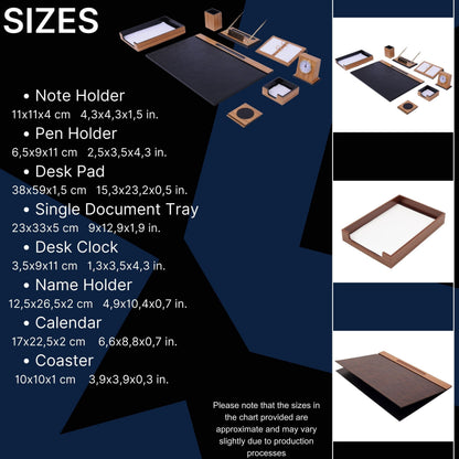 MOOG Zebrona Leather Desk Set-Black- 11 PCS