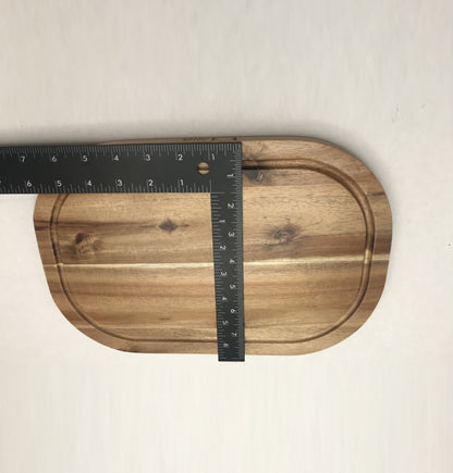 Zavis Green Acacia Wood Serving Rounded Cutting Board With Juice