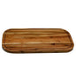Zavis Green Acacia Wood Serving Rounded Cutting Board With Juice