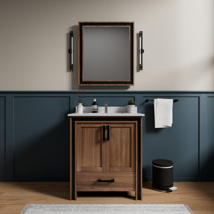 Ziva 30 in W x 22 in D Rustic Barnwood Bath Vanity