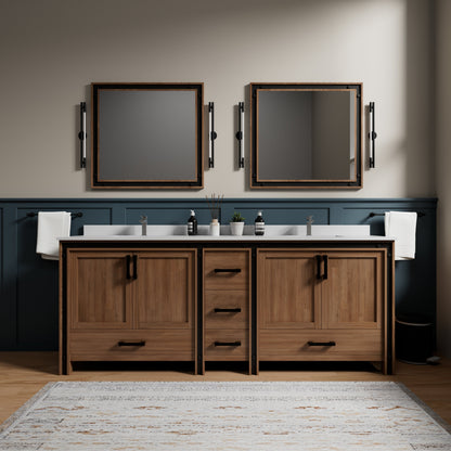Ziva 84 in W x 22 in D Rustic Barnwood Double Bath Vanity