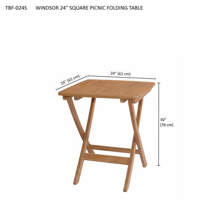 Windsor 24" Square Picnic Folding Table