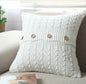 Cable knit throw pillow cover with 3 buttons closure, cover only size 18"x18"