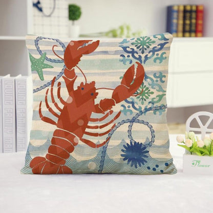 18''x18'' coastal print throw pillow | 15 designs nautical & beach themed | rustic seaside accent | insert included