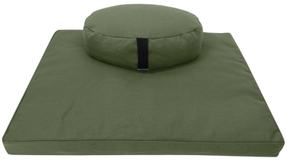 Hemp Meditation Cushion Set Zafu and Zabuton - Hemp fabric, Organic Buckwheat Hulls
