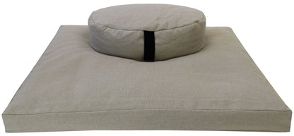 Hemp Meditation Cushion Set Zafu and Zabuton - Hemp fabric, Organic Buckwheat Hulls