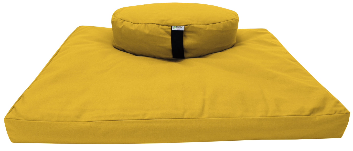 Meditation Cushion Set Zafu and Zabuton - Cotton ..Made in USA