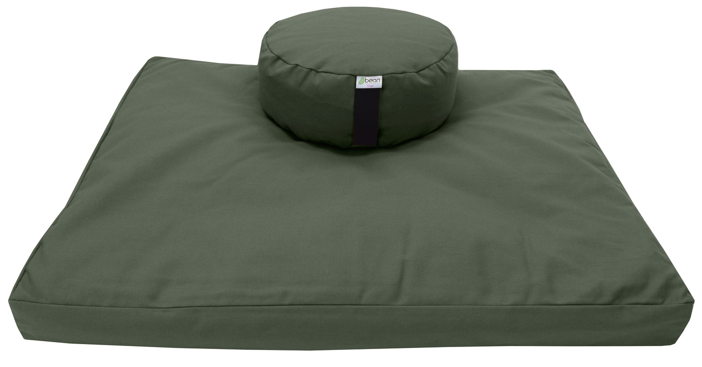 Meditation Cushion Set Zafu and Zabuton - Cotton ..Made in USA