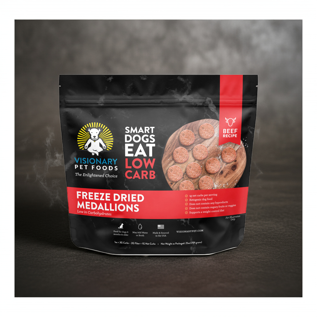 Freeze Dried Food | Beef Recipe | 25oz Bag | Family Pet | Kitchen + Metal
