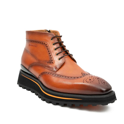 Zipper Brogue Martin Boots 2890 Brown
