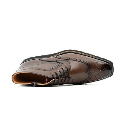 Zipper Brogue Martin Boots 2890 Coffee