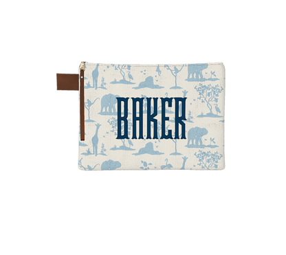 Zoo Toile Zipper Pouch