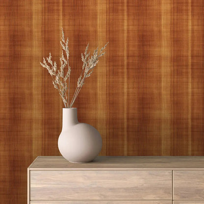 Caramel Silkwood Stripe Wallpaper