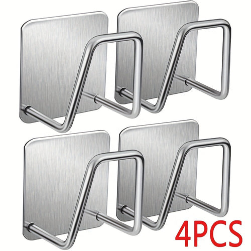 4pcs Stainless Steel Wall-Mounted Organizer Set - Perfect for Kitchen | Kitchen Accessories | Kitchen + Metal