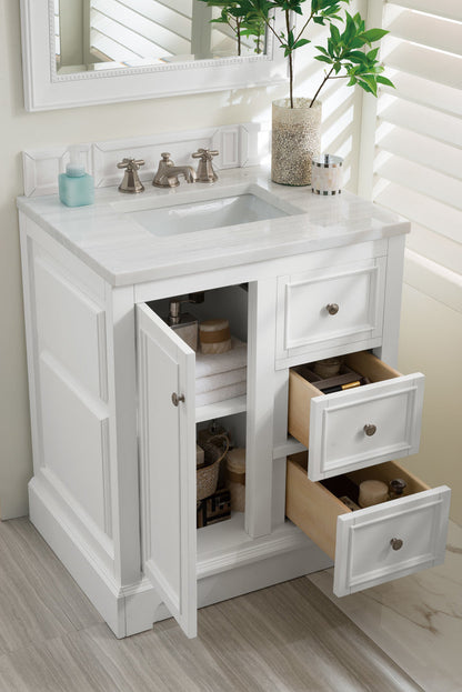De Soto 30" Single Vanity Cabinet, Bright White