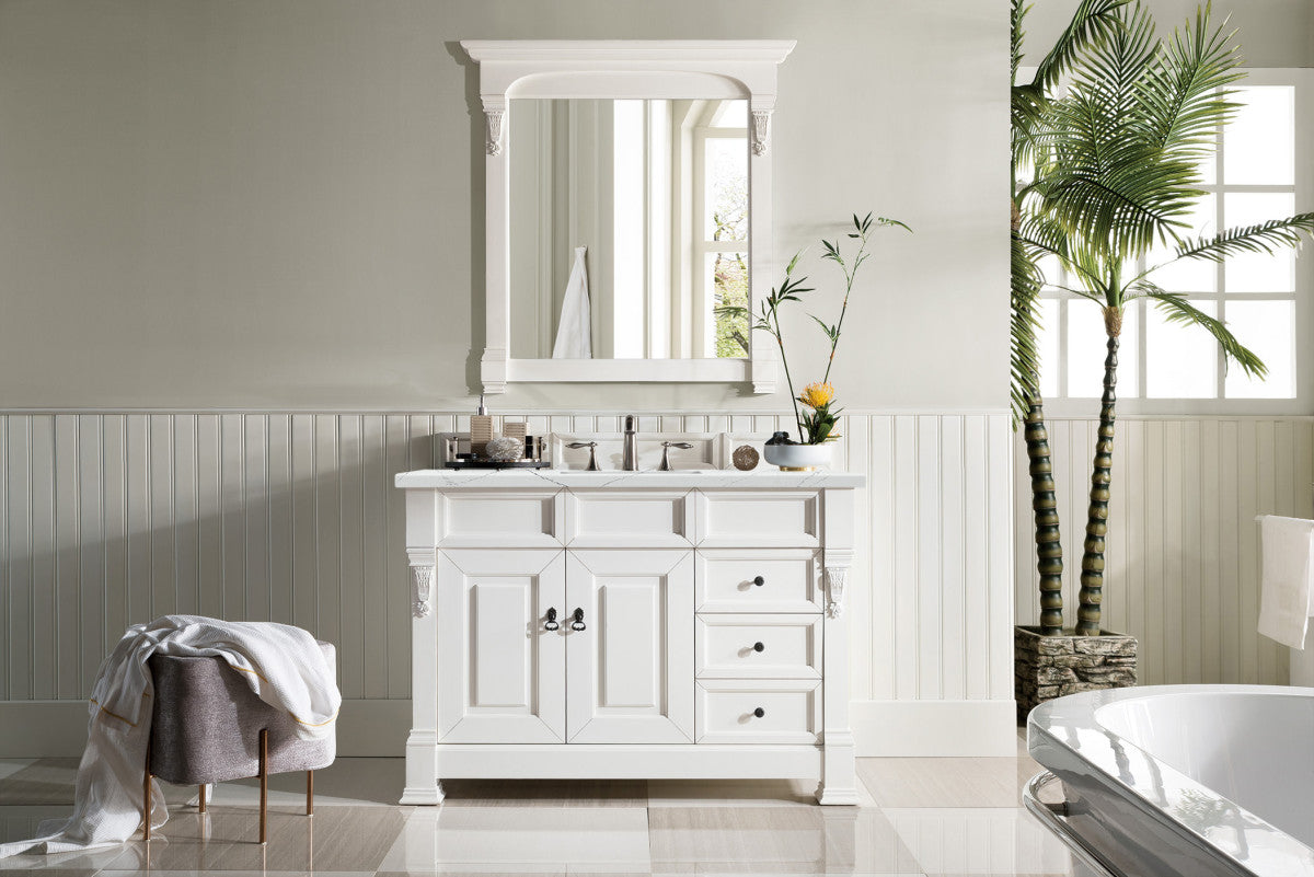 Brookfield 48" Single Vanity Cabinet, Bright White