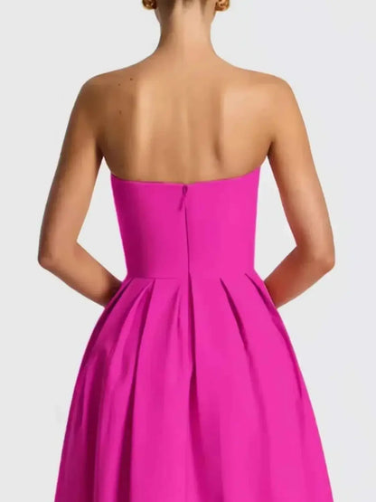 Solid Color Tube Dress Midi for Chic and Stylish Looks