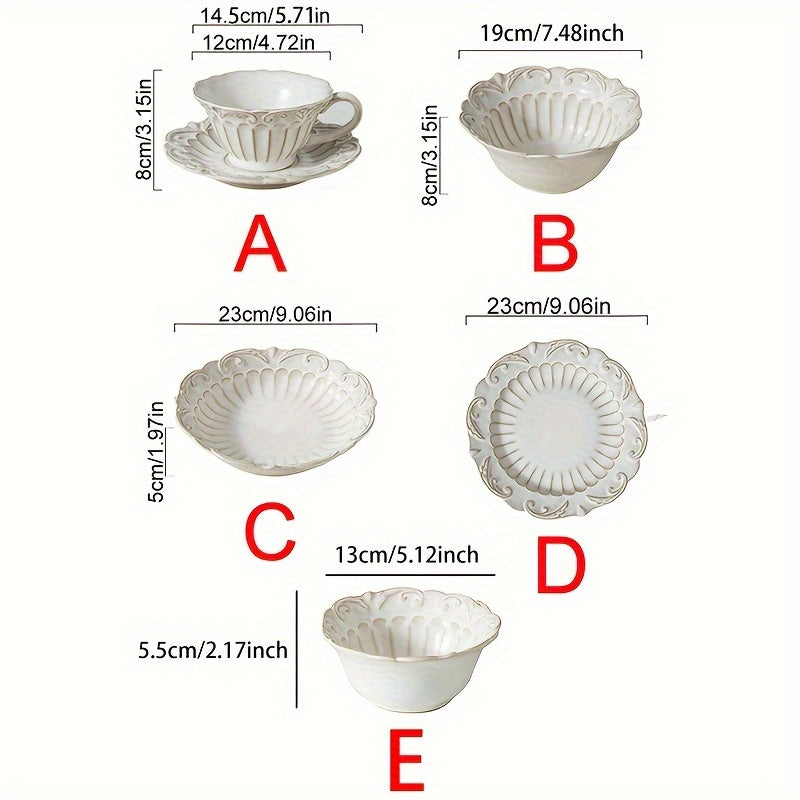 Elegant LaceEdged Ceramic Dinnerware Set  Versatile  Durable