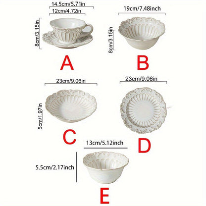 Elegant LaceEdged Ceramic Dinnerware Set  Versatile  Durable