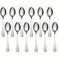 12Piece Polished Steel Dessert Spoons with Black Accents