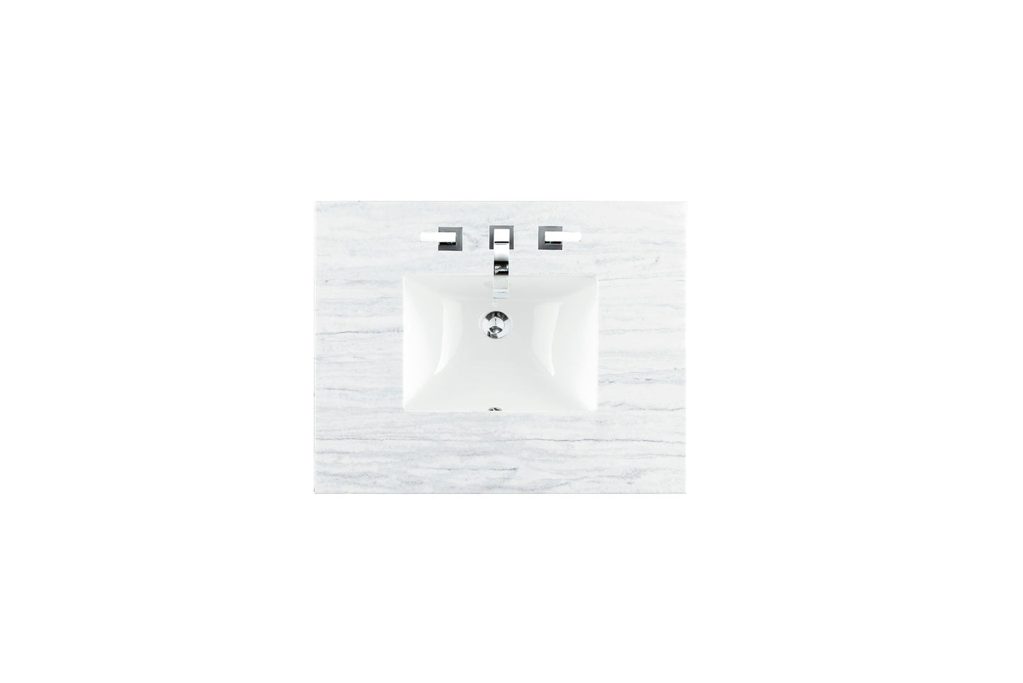 30" Single Top, 3 CM Arctic Fall Solid Surface w/ Sink