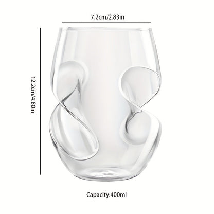 1pc Japanese Creative Cocktail Glass, Insulated Twisted Design,