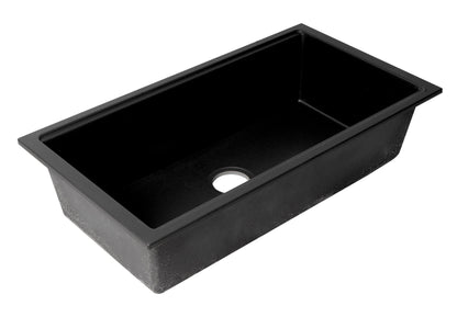 ALFI brand AB3418SBUM 33" Granite Composite Workstation Step Rim Single Bowl Undermount Sink with Accessories