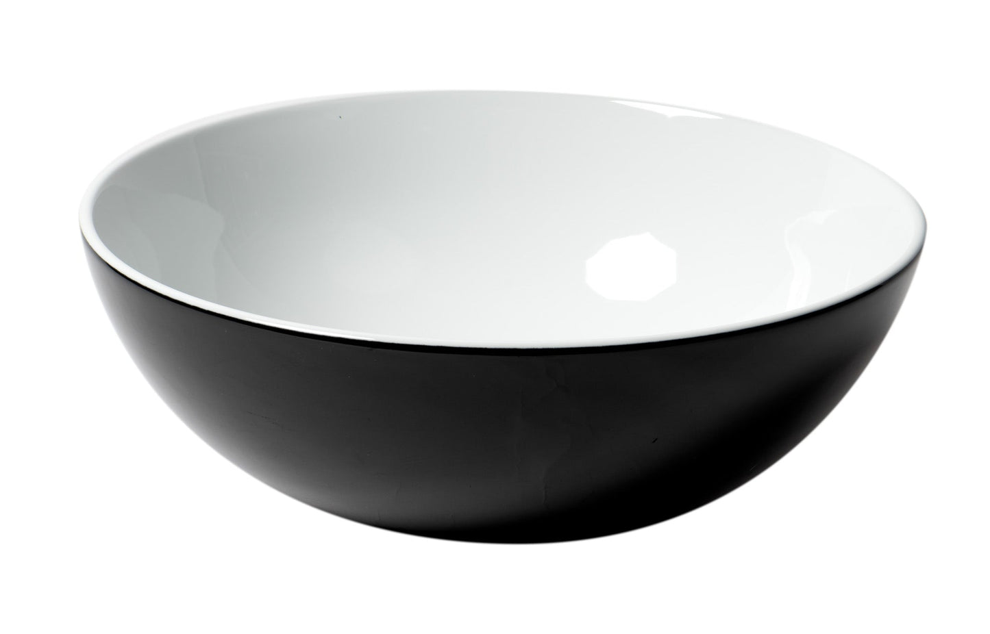 ALFI brand  ABC906 Black & White 15" Round Vessel Above Mount Ceramic Sink