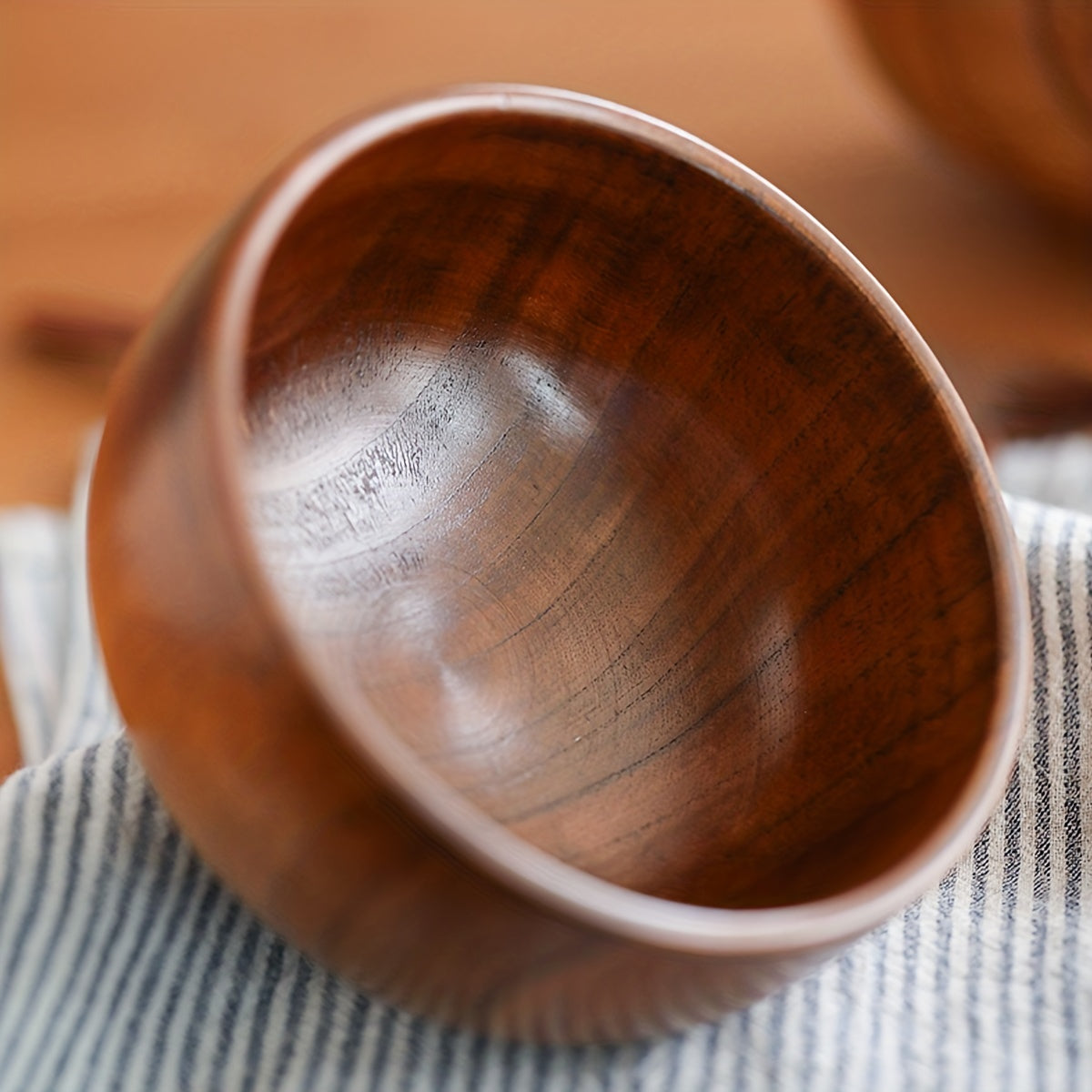 Retro Jujube Wood Bowl Durable AntiScald CampingReady