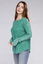 ZENANA Washed Baby Waffle Long Sleeve Top