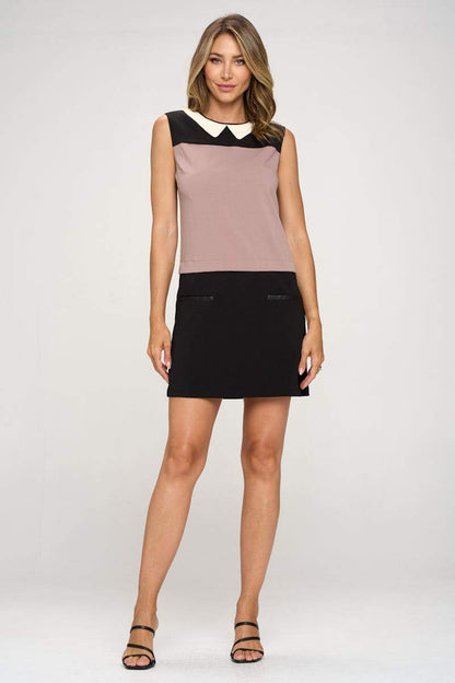 Sleeveless Dress with Contrast Peter Pan Collar | Apparel | Kitchen + Metal