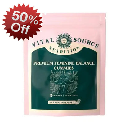 Vital Source Nutrition - Premium Feminine Balance Gummies - for Women’s Health & Wellness - Immune Support - Vegan, Gluten-Free & Halal - Hawaiian Pineapple - 60 Gummies - 30 Servings