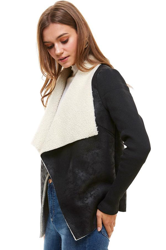 Sherpa Drape Collar Jacket | Apparel | Kitchen + Metal