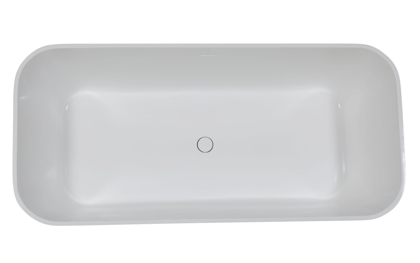 ALFI brand  AB9952BM 67" Black & White Matte Rectangular Solid Surface Resin Soaking Bathtub