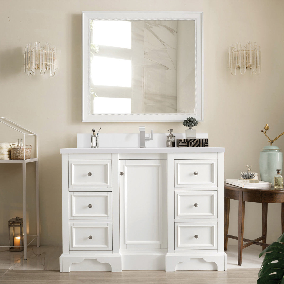 De Soto 48" Single Vanity Cabinet, Bright White