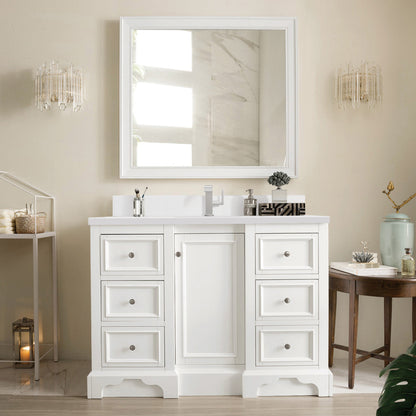 De Soto 48" Single Vanity Cabinet, Bright White