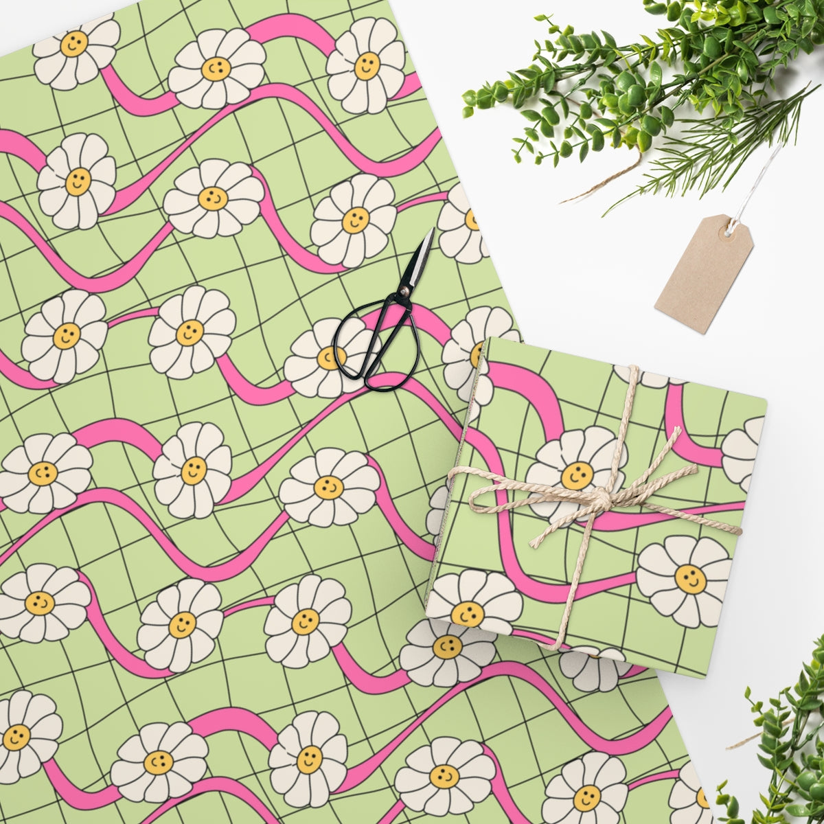 Retro Flower Wrapping Paper