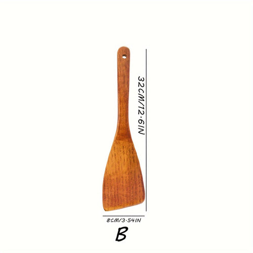 Versatile LongHandled Natural Wood Shovel for Cooking