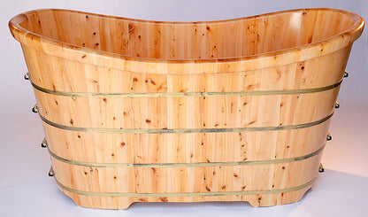ALFI brand  AB1105 63" Free Standing Cedar Wooden Bathtub
