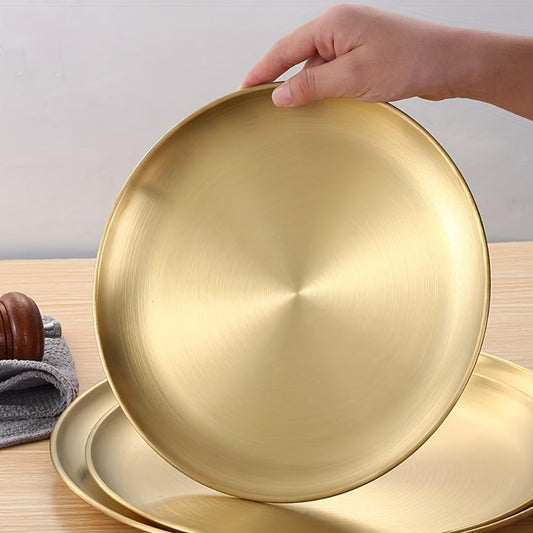 Elegant Stainless Steel Dessert  Snack Plate  Retro Style | Kitchen [Metal] | Kitchen + Metal