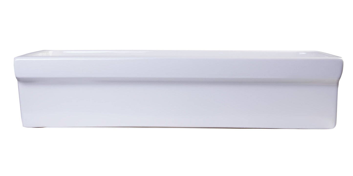 ALFI brand  AB36TR  36" White Above Mount Fireclay Bath Trough Sink