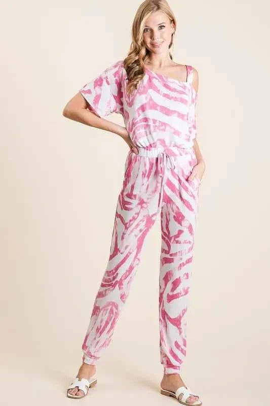 BiBi Zebra Print French Terry Stylish Top and Pants Combo