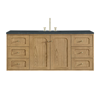 Laurent 60" Single Vanity, Light Natural Oak