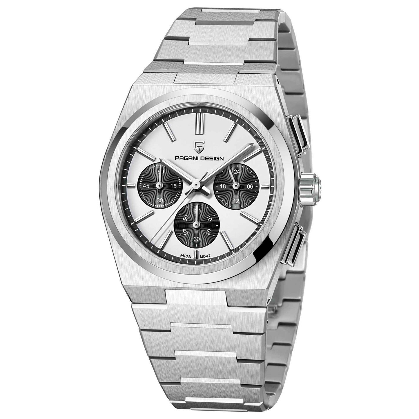 Men's Blue Chronograph Watch - 100M Waterproof, Sapphire Crystal, Stainless Steel