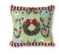 Wreath Lighted Holiday "JOY" Design Pillow