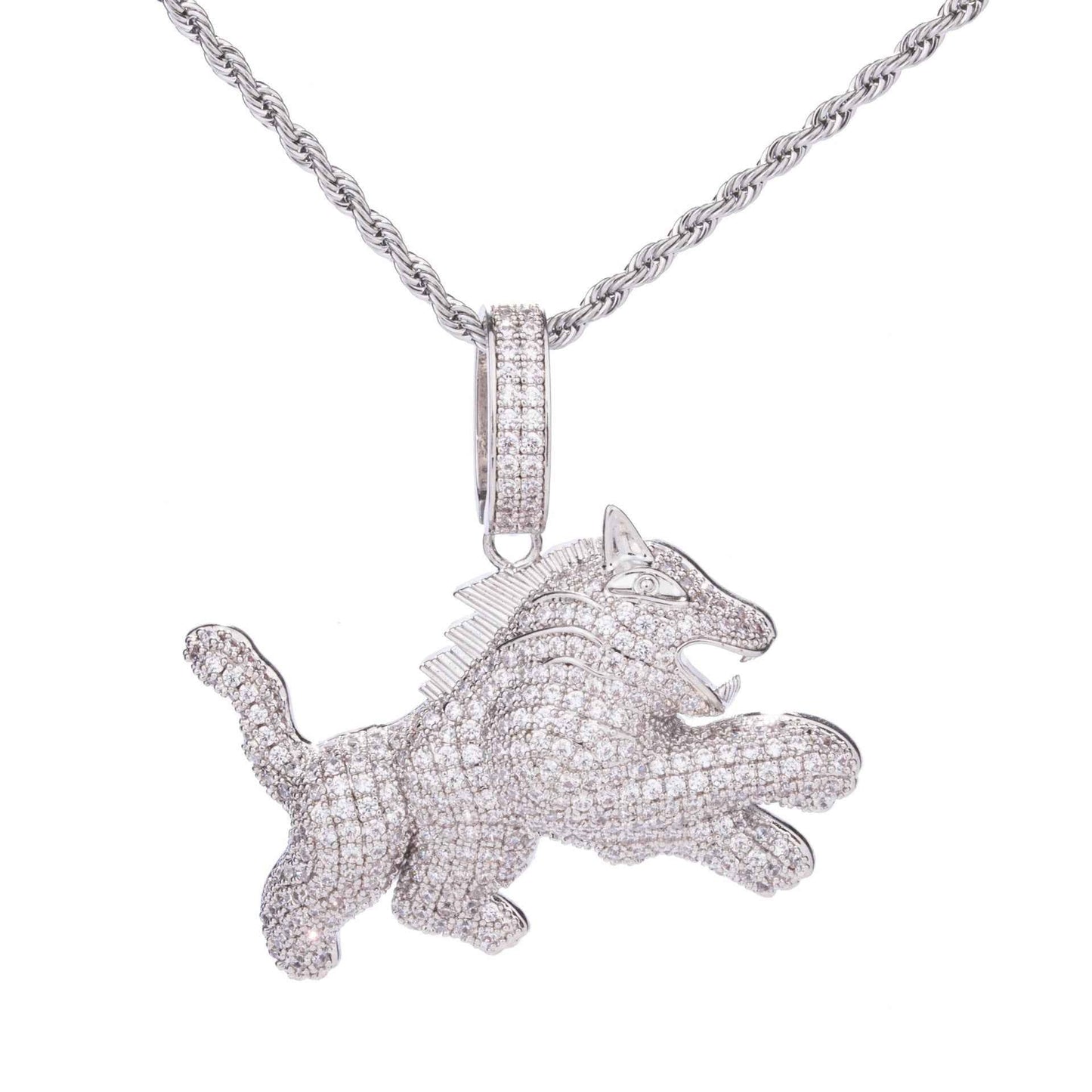 Hip Hop Leopard Pendant Necklace with Full Zircon for Men - Stylish Jewelry for Trendsetters
