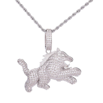 Hip Hop Leopard Pendant Necklace with Full Zircon for Men - Stylish Jewelry for Trendsetters